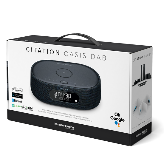 Harman Kardon and DAB/DAB+ wireless charging phone Citation | with Voice-controlled Oasis radio speaker DAB
