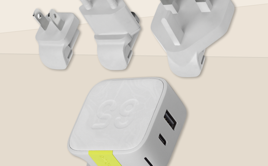 InstantCharger 65W 2 USB Swappable travel plugs - Image
