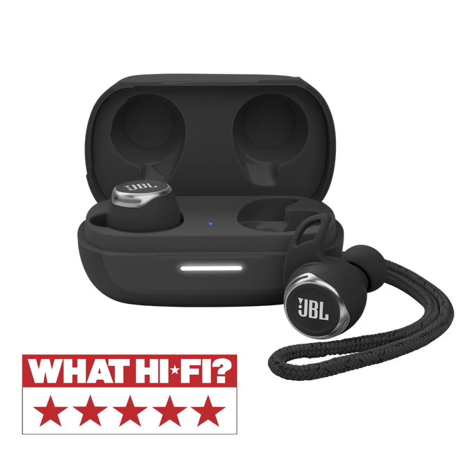 JBL Reflect Flow Pro - Black - Waterproof true wireless Noise Cancelling active sport earbuds - Hero image number null