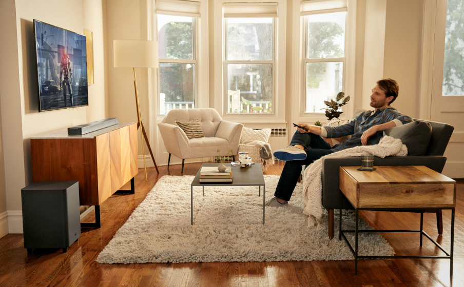 Bar 9.1 True Wireless Surround 9.1 Channel Soundbar System with surround speakers and Dolby Atmos